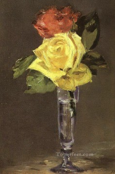 シャンパングラスの中のバラ エドゥアール・マネ 印象派の花 Oil Paintings